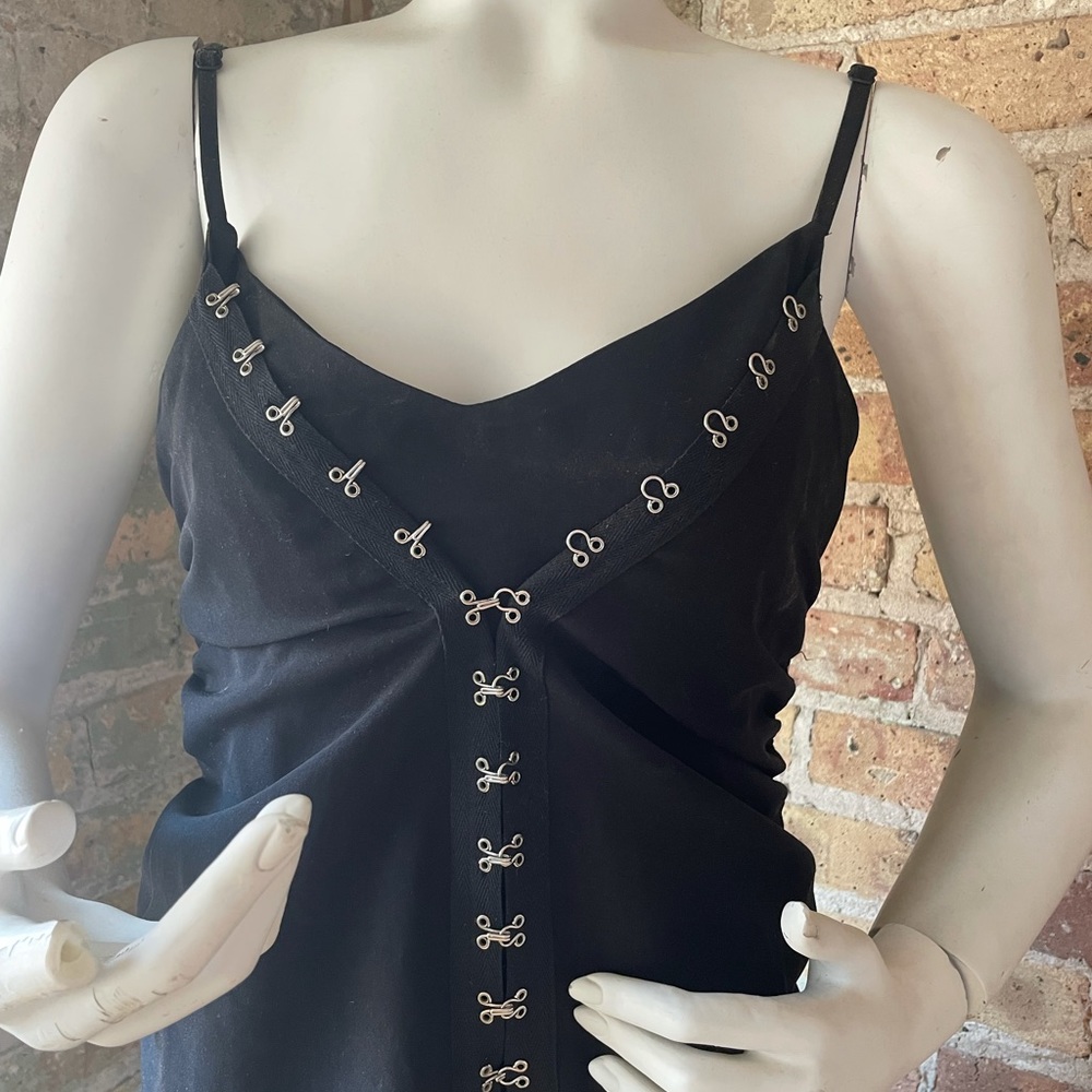 NWT ASOS Black Slip Dress With Hardware Detail - Picture 8 of 8